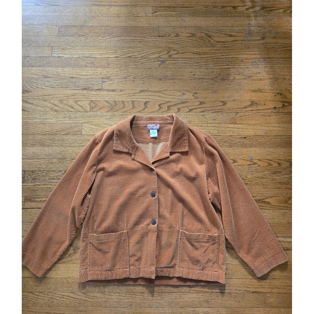 Vtg April Cornell For Cornell Trading Rust Corduroy Womens Jacket Size Medium
